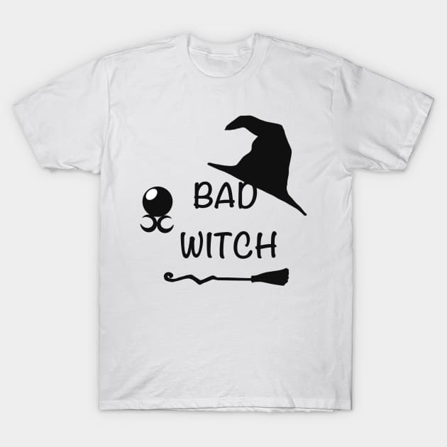 Bad witch Halloween gift idea T-Shirt by Nastya Li